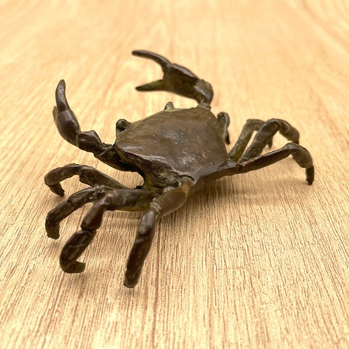 Brass crab sculpture rustic - brass,